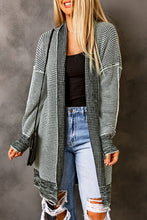 Load image into Gallery viewer, Plaid Knitted Long Open Front Cardigan