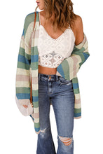 Load image into Gallery viewer, Striped Color Block Hollowed Knit Cardigan