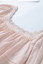 Load image into Gallery viewer, Beige Puff Sleeve Eyelet Babydoll Blouse