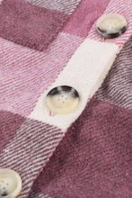 Load image into Gallery viewer, Plaid Color Block Buttoned Long Sleeve Jacket with Pocket