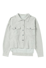 Load image into Gallery viewer, Raw Hem Flap Pockets Cropped Corduroy Jacket