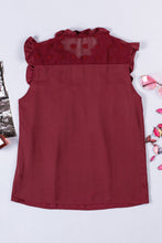 Load image into Gallery viewer, Ruffled Swiss Dot Mesh Yoke Tank Top