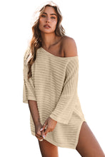 Load image into Gallery viewer, Textured Knit Drop Shoulder Tee