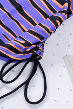 Load image into Gallery viewer, Animal Stripes Lacing Tankini Swimsuit