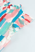 Load image into Gallery viewer, Color Block Ruffled Mock Neck Ruffled Top