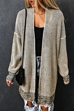 Load image into Gallery viewer, Plaid Knitted Long Open Front Cardigan