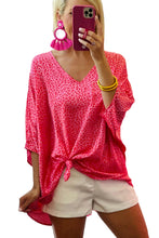 Load image into Gallery viewer, Leopard Print Oversized Half Sleeve V Neck Top