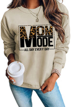 Load image into Gallery viewer, Khaki MOM MODE Leopard Print Long Sleeve Sweatshirt