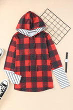 Load image into Gallery viewer, Christmas Plaid Striped Patchwork Drawstring Hoodie