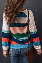 Load image into Gallery viewer, Striped Color Block Long Sleeve Top