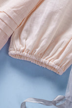 Load image into Gallery viewer, Beige Puff Sleeve Eyelet Babydoll Blouse
