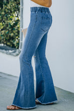 Load image into Gallery viewer, Distressed Bell Bottom Denim Pants