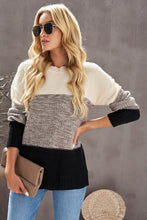 Load image into Gallery viewer, Color Block Netted Texture Pullover Sweater
