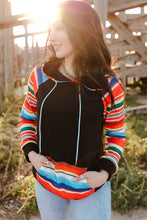 Load image into Gallery viewer, Multicolor Colorful Striped Patchwork Kangaroo Pocket Hoodie