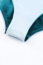 Load image into Gallery viewer, Oceanic Gradient Color Peekaboo Halter Tankini Swimsuit