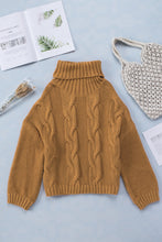 Load image into Gallery viewer, Cuddle Weather Cable Knit Handmade Turtleneck Sweater
