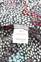 Load image into Gallery viewer, Multicolor Vibrant Floral Tie V Neck Puff Sleeve Blouse