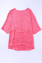 Load image into Gallery viewer, Leopard Print Oversized Half Sleeve V Neck Top