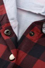 Load image into Gallery viewer, Plaid Splicing Pocketed Gray Hoodie