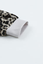 Load image into Gallery viewer, Wild Leopard Contrast Sleeve Colorblock Waffle Knit Top