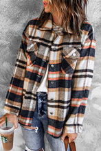 Load image into Gallery viewer, Geometric Plaid Print Pocketed Shacket