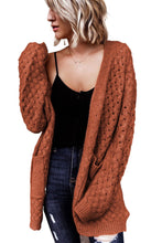 Load image into Gallery viewer, Open Front Woven Texture Knitted Cardigan with Pockets