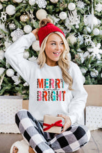 Load image into Gallery viewer, MERRY and BRIGHT Leopard Print Pullover Sweatshirt