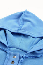 Load image into Gallery viewer, Casual Button Solid Patchwork Trim Hoodie