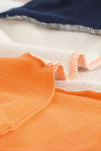 Load image into Gallery viewer, Colorblock Orange Contrast Stitching Sweatshirt with Slits
