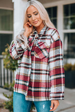 Load image into Gallery viewer, Geometric Plaid Print Pocketed Shacket
