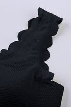 Load image into Gallery viewer, Solid Scalloped One-Shoulder Bikini