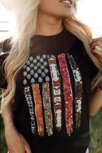 Load image into Gallery viewer, Western American Flag Print Short Sleeve Graphic Tee