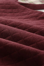 Load image into Gallery viewer, Geometric Texture Plaid Trim Sweatshirt