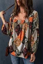 Load image into Gallery viewer, Square Neck Mixed Print Blouse