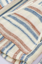 Load image into Gallery viewer, Multicolor Striped Knit Kangaroo Pocket Hooded Sweater