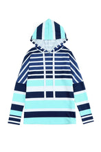 Load image into Gallery viewer, Multi Striped Drawstring Long Sleeve Hoodie