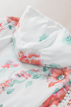 Load image into Gallery viewer, Floral Print Lace Contrast Long Sleeve Hoodie