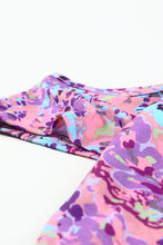 Load image into Gallery viewer, Multicolor Lavender Floral Print Cold Shoulder Blouse