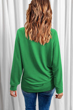 Load image into Gallery viewer, Lucky Clover Heart Graphic Raglan Sleeve Sweatshirt