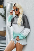 Load image into Gallery viewer, Color Block Tie Dye Pullover Sweatshirt