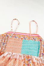 Load image into Gallery viewer, Multicolor Boho Patchwork Print Square Neck Sundress