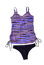 Load image into Gallery viewer, Animal Stripes Lacing Tankini Swimsuit