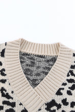 Load image into Gallery viewer, Khaki Leopard Color Block Long Sleeve Sweater