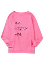 Load image into Gallery viewer, May Contain Wine Crew Neck Plus Size Sweatshirt