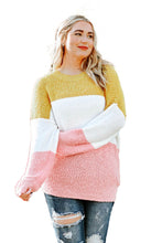 Load image into Gallery viewer, Colorblock Bubble Sleeve Plus Size Sweater