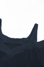Load image into Gallery viewer, Dark Blue Dew Shoulder Juliette Knitted Sweater