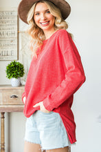 Load image into Gallery viewer, Waffle Knit Side Slit Pullover Top