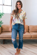 Load image into Gallery viewer, Dyed Notch V Neck Blouse