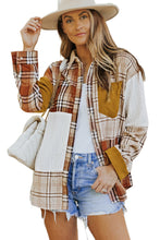 Load image into Gallery viewer, Plaid Color Block Patchwork Shirt Jacket with Pocket
