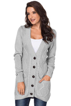 Load image into Gallery viewer, Front Pocket and Buttons Closure Cardigan